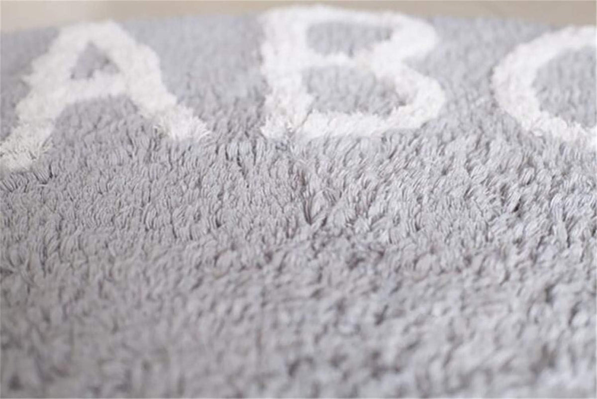 ABC Nursery Rugs round Kids Rug Circle Alphabet Rug Kids Play Mat for Infants Boys Girls Soft Cotton Carpet Educational Area Rug 47Inch (Gray)