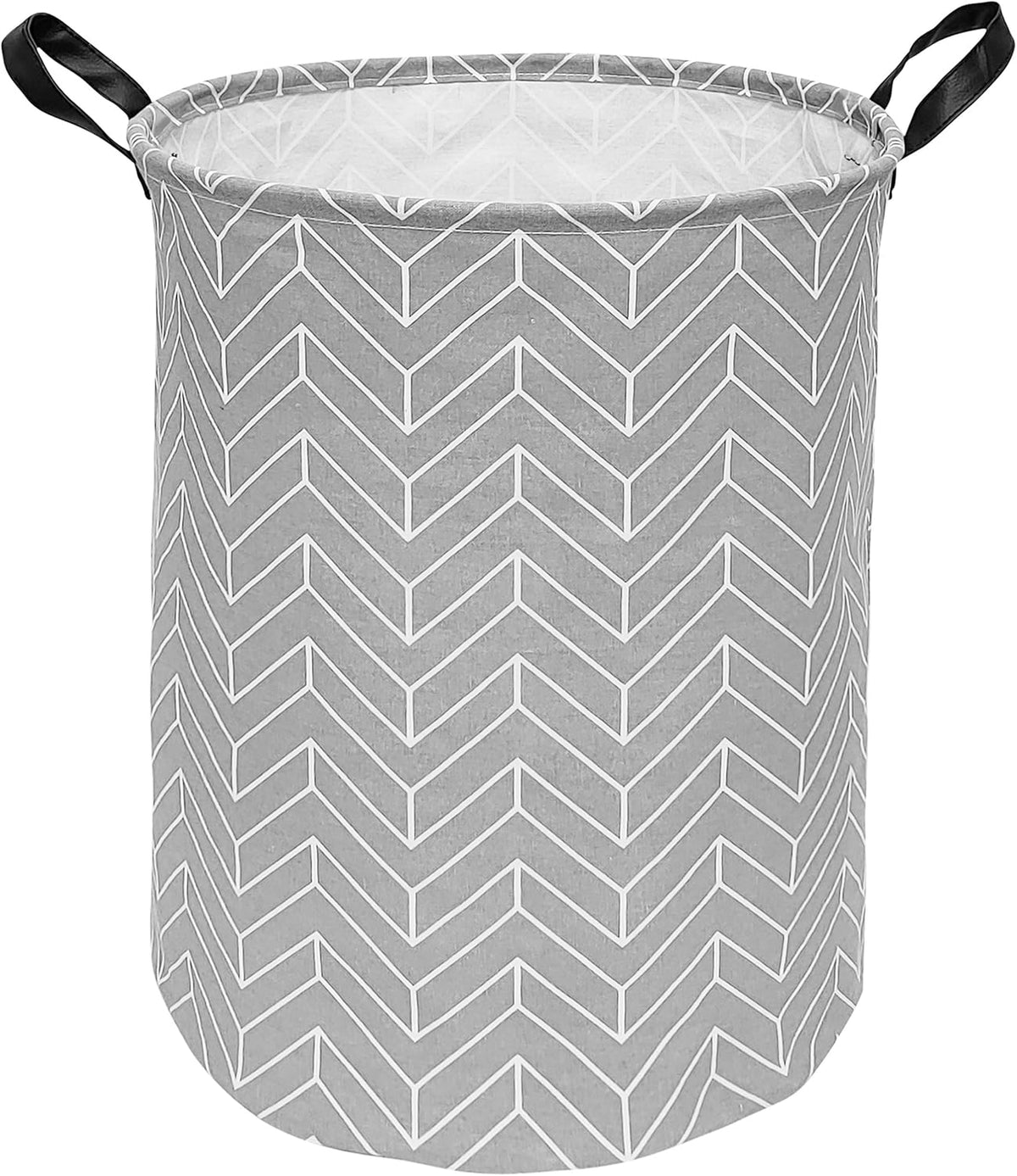 19.7 Inches Large Laundry Basket Waterproof round Cotton Linen Collapsible Storage Bin with Handles for Hamper Kids Room,Toy Storage(Geometric)