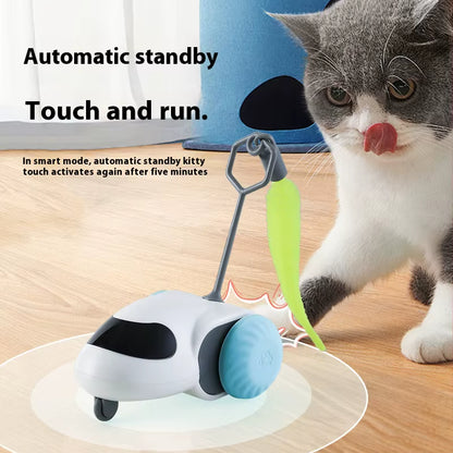 Remote Smart Cat Toys Remote Control Interactive Cat Car Toy USB Charging Automatic Self-Moving Teasing Cat Stick Pet Supplies