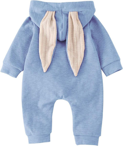 Babys Bunny Costume One Piece 3D Rabbit Ear Easter Halloween Costume Size 0-24 Months