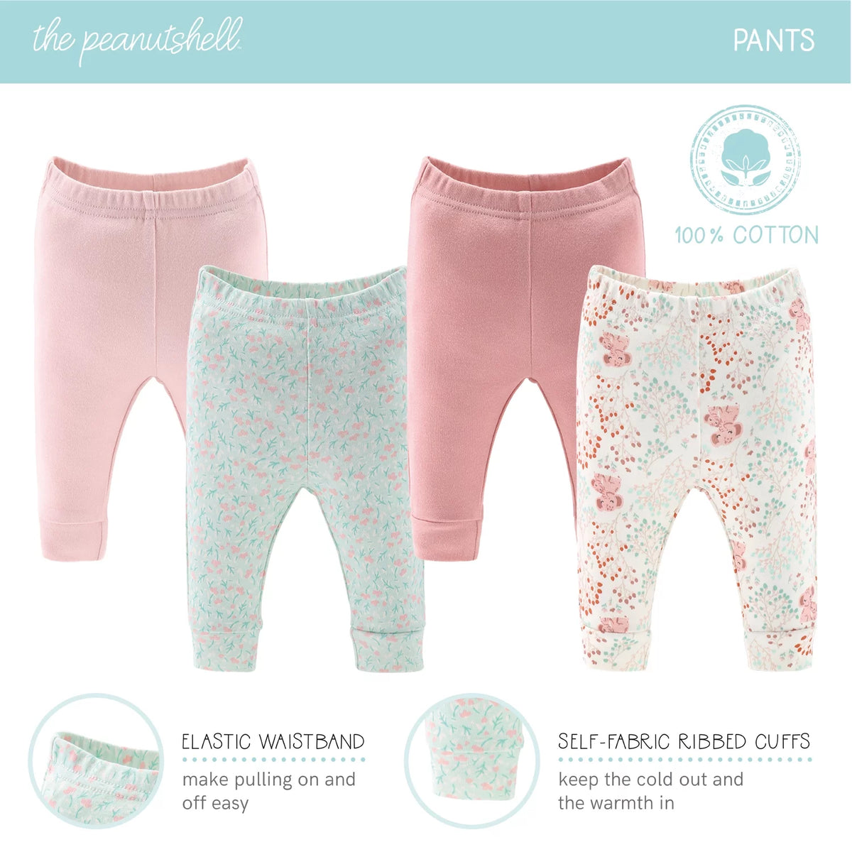 Newborn Layette Gift Set, Pink Floral Elephant, 30 Essential Pieces, 0-3 Months