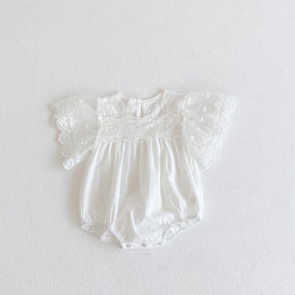 Baby Clothes Babies' Cotton Short-Sleeved Triangle Clothes Climbing Clothes for Baby Girls Summer Romper Lace Infant Outfit