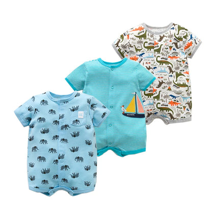 Summer Baby Rompers Baby Girls Clothing 100% Cotton Newborn Cartoon Short Sleeve Baby Boy Clothes Infant Jumpsuits Kids Clothes