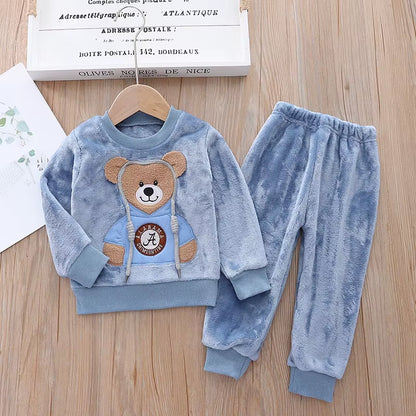 2023 New Clothing Set Sweater+Pants 2Pcs for Girls Boys Outfit Cotton Warm Costume Winter Children Clothes Suit 1-4Y